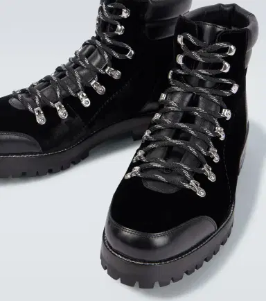 Manolo Blahnik Janka leather-trimmed velvet lace-up boots | Thumbnail 6