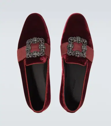 Manolo Blahnik Carlton embellished velvet loafers | Thumbnail 2