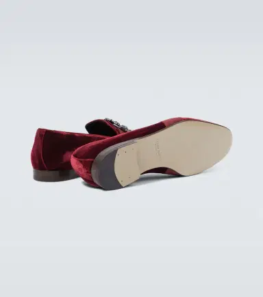 Manolo Blahnik Carlton embellished velvet loafers | Thumbnail 3