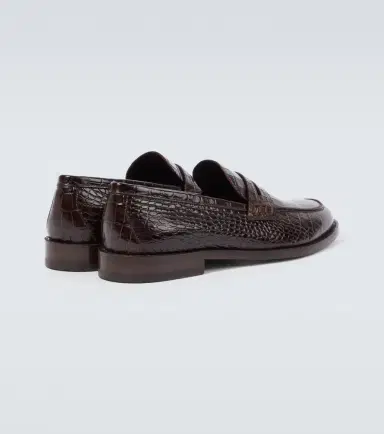Manolo Blahnik Perry croc-effect leather penny loafers | Thumbnail 2