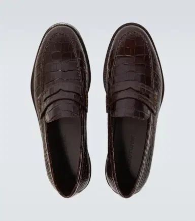 Manolo Blahnik Perry croc-effect leather penny loafers | Thumbnail 4