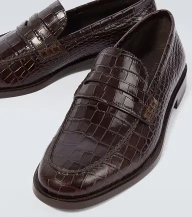 Manolo Blahnik Perry croc-effect leather penny loafers | Thumbnail 5