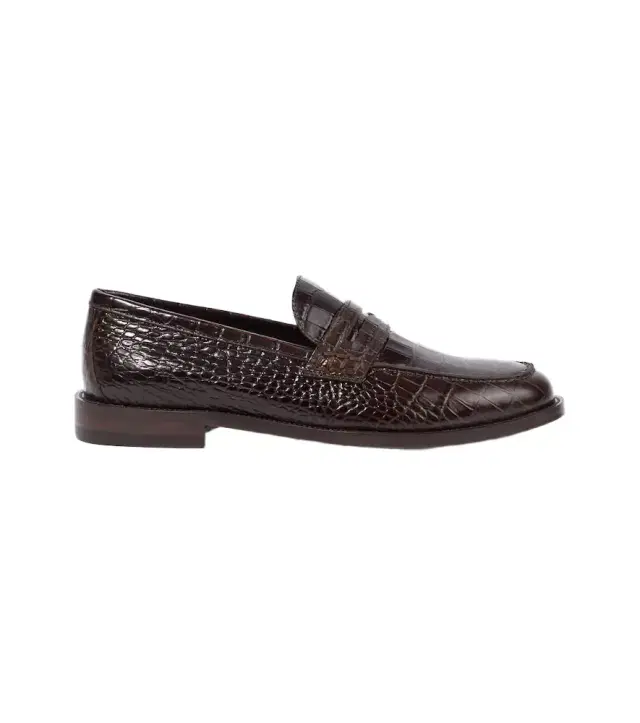 Perry croc-effect leather penny loafers