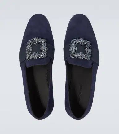 Manolo Blahnik Carlton embellished suede loafers | Thumbnail 4 Manolo Blahnik Carlton embellished suede loafers | Thumbnail 4