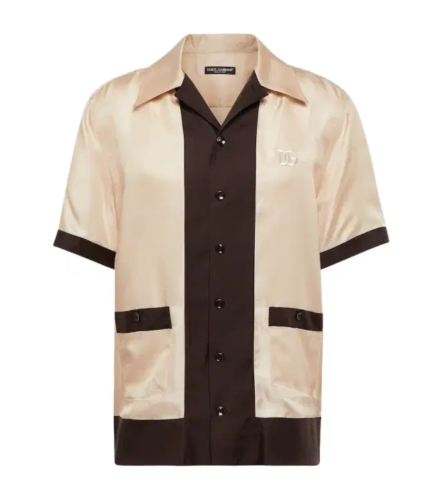 Dolce & Gabbana Logo silk twill bowling shirt