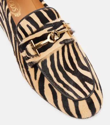 Tod's T Ring printed calf hair loafers | Thumbnail 3