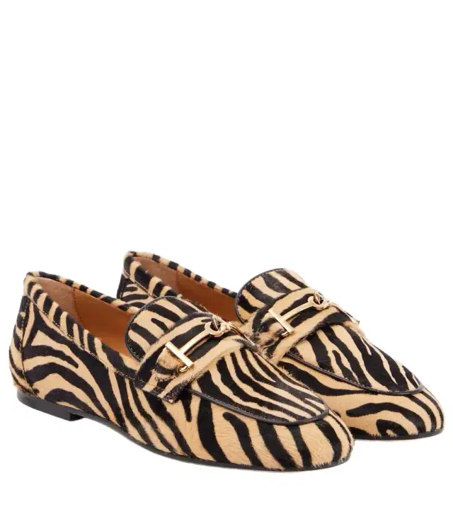 Tod's T Ring printed calf hair loafers