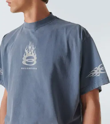 Balenciaga Burning Unity cotton jersey T-shirt | Thumbnail 4