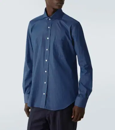 Thom Sweeney Cotton chambray shirt | Thumbnail 3