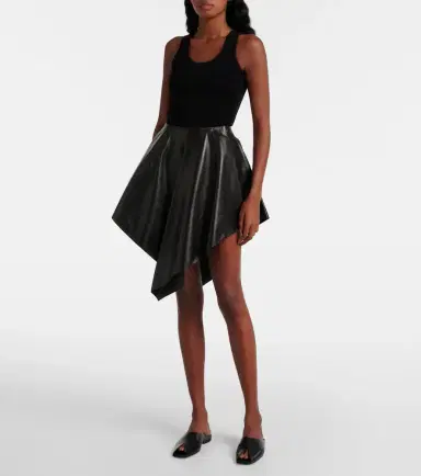 Alaïa Alaïa Asymmetric leather miniskirt | Thumbnail 2