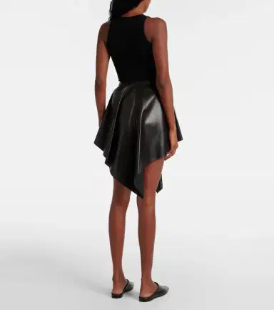 Alaïa Alaïa Asymmetric leather miniskirt | Thumbnail 4
