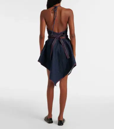Alaïa Alaïa Triangle asymmetric denim miniskirt | Thumbnail 3