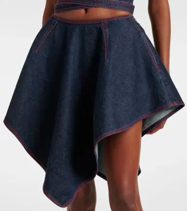 Alaïa Alaïa Triangle asymmetric denim miniskirt | Thumbnail 4