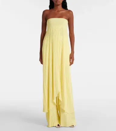 Alaïa Alaïa Pleated high-rise jersey straight pants | Thumbnail 3 Alaïa Alaïa Pleated high-rise jersey straight pants | Thumbnail 3