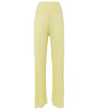 Alaïa Alaïa Pleated high-rise jersey straight pants | Thumbnail 1 Alaïa Alaïa Pleated high-rise jersey straight pants | Thumbnail 1