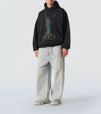 Balenciaga Mid-rise cotton twill wide-leg pants | Thumbnail 2