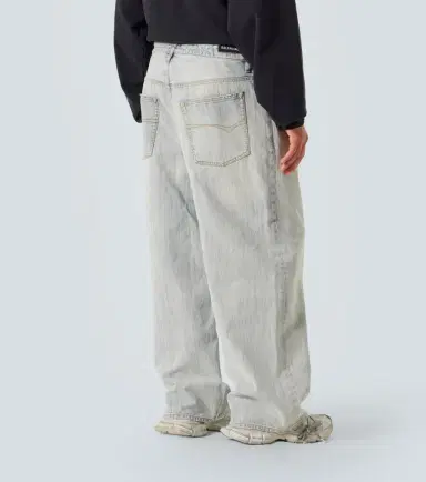 Balenciaga Mid-rise cotton twill wide-leg pants | Thumbnail 3