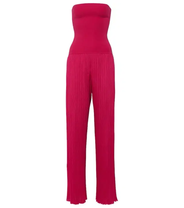 Alaia Alaïa Strapless pleated knitted jumpsuit
