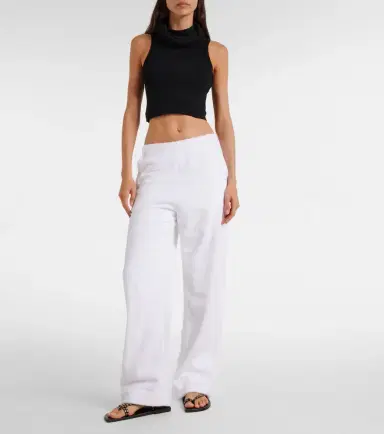 Alaïa Alaïa Low-rise cotton terry straight pants | Thumbnail 3