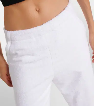Alaïa Alaïa Low-rise cotton terry straight pants | Thumbnail 4