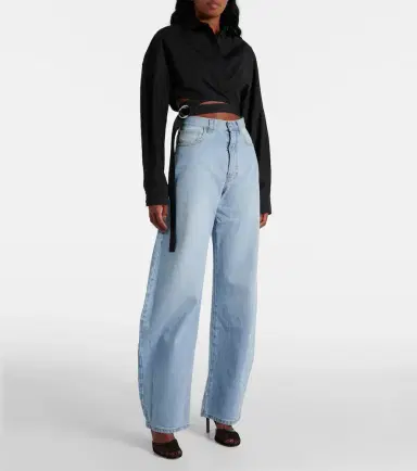 Alaïa Alaïa Cropped cotton poplin shirt | Thumbnail 2