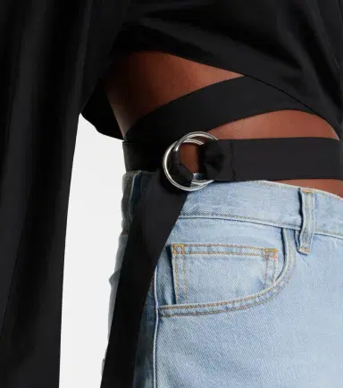 Alaïa Alaïa Cropped cotton poplin shirt | Thumbnail 3