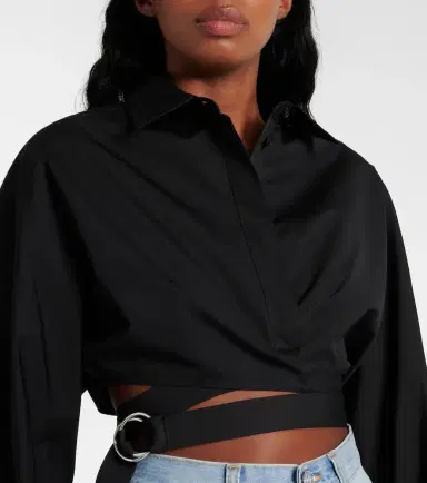 Alaïa Alaïa Cropped cotton poplin shirt | Thumbnail 5