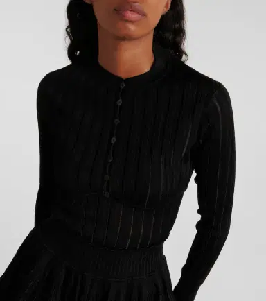 Alaia Alaïa Ribbed-knit cropped cardigan | Thumbnail 4
