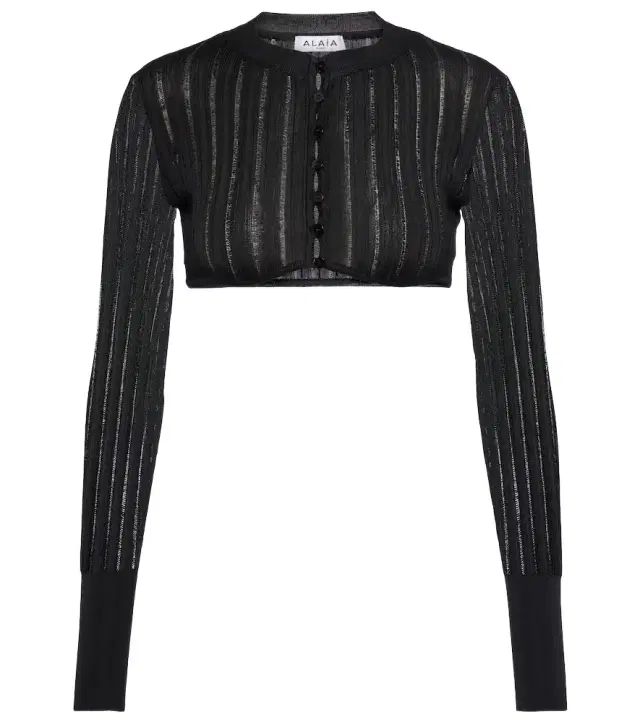 Alaia Alaïa Ribbed-knit cropped cardigan
