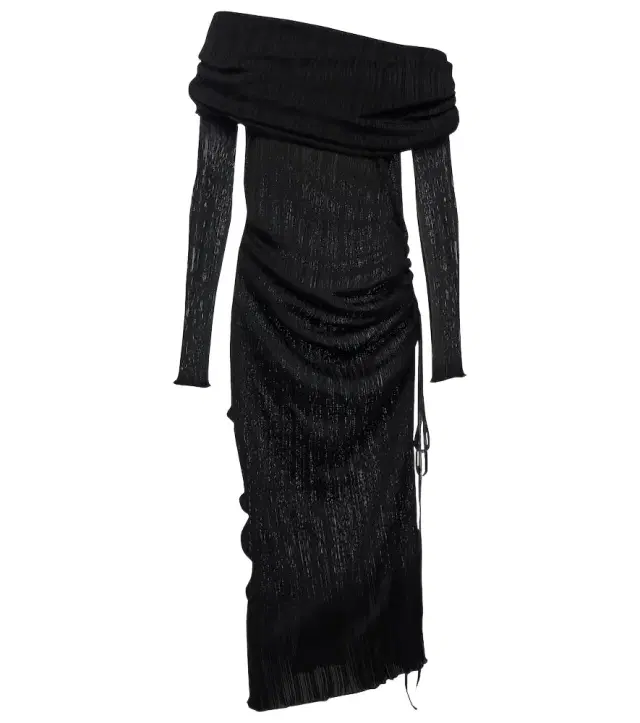 Alaïa Draped off-shoulder maxi dress