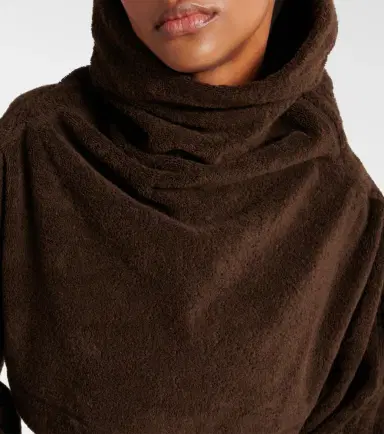 Alaïa Alaïa Cropped cotton terry hoodie | Thumbnail 3