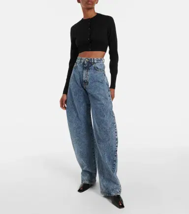 Alaïa Alaïa Cropped wool-blend cardigan | Thumbnail 2