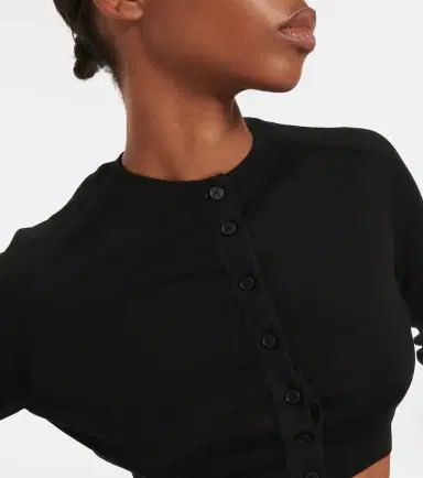 Alaïa Alaïa Cropped wool-blend cardigan | Thumbnail 3