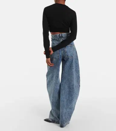 Alaïa Alaïa Cropped wool-blend cardigan | Thumbnail 4