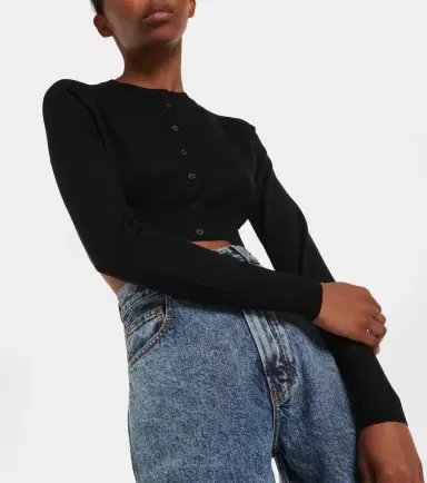 Alaïa Alaïa Cropped wool-blend cardigan | Thumbnail 5