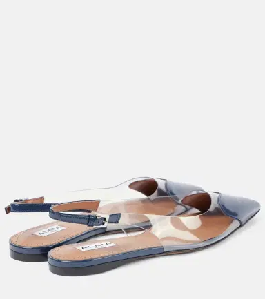 Alaïa Alaïa Le Caur patent leather and PU slingback flats | Thumbnail 2