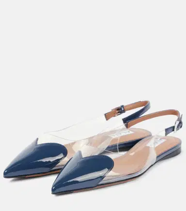 Alaïa Alaïa Le Caur patent leather and PU slingback flats | Thumbnail 3