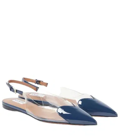 Alaïa Alaïa Le Caur patent leather and PU slingback flats | Thumbnail 1