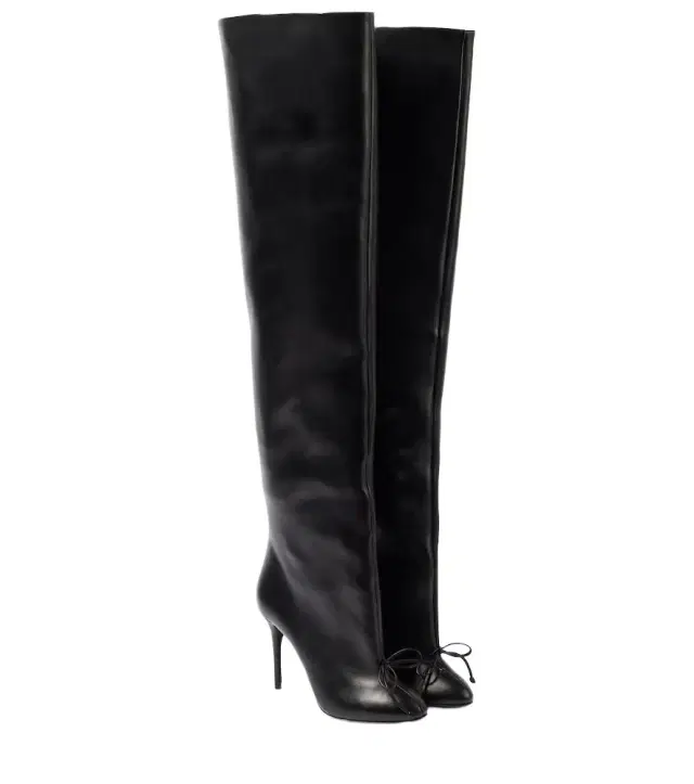 Alaïa Bow-detail leather over-the-knee boots