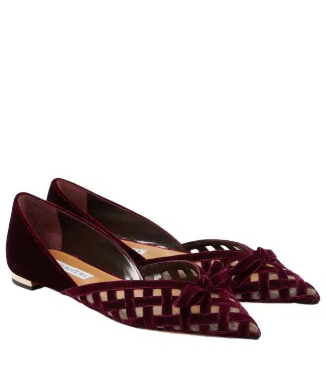 Aquazzura Romance D'Orsay velvet and mesh flats