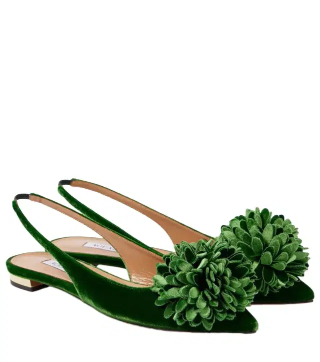 Aquazzura Couturier velvet slingback flats