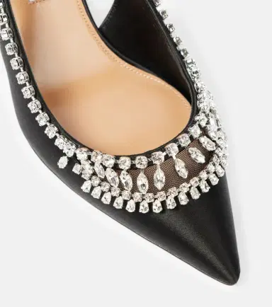 Aquazzura Crystal Crush satin slingback pumps | Thumbnail 4