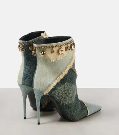 Dolce & Gabbana Embellished denim ankle boots | Thumbnail 2