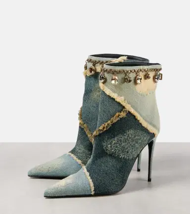 Dolce & Gabbana Embellished denim ankle boots | Thumbnail 4