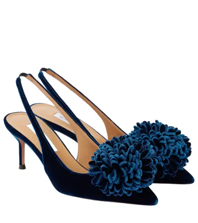 Aquazzura Couturier 65 velvet slingback pumps