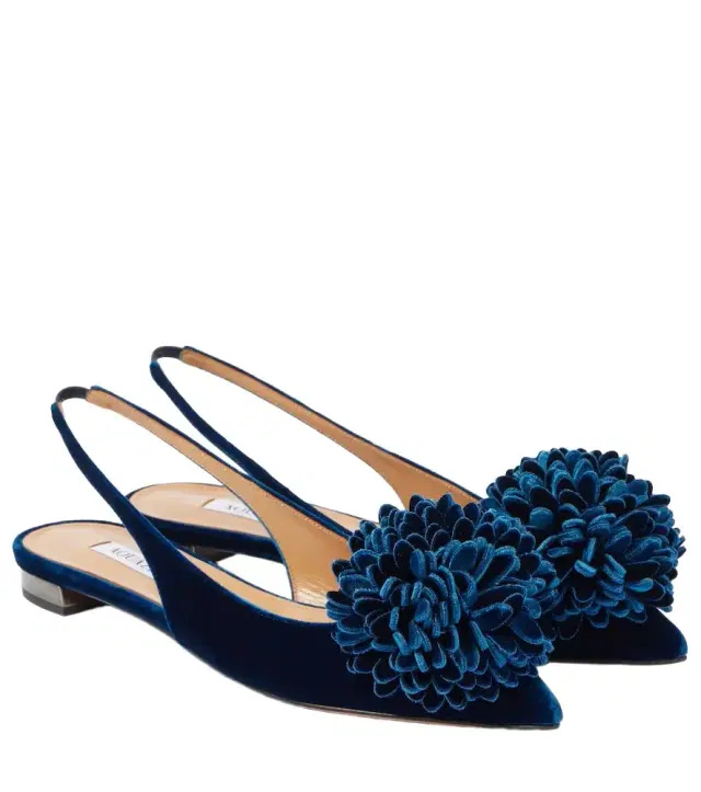 Aquazzura Couturier velvet slingback flats