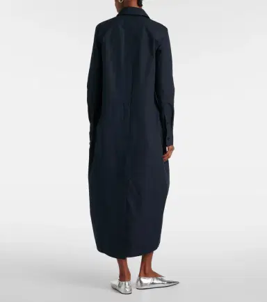 Jil Sander Gathered cotton poplin shirt dress | Thumbnail 3