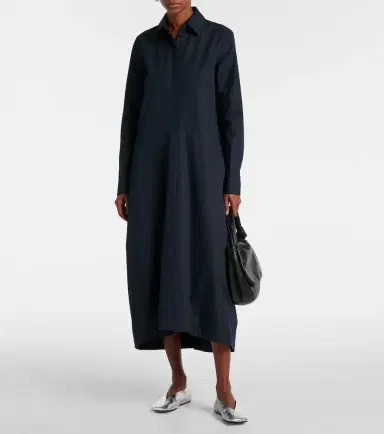 Jil Sander Gathered cotton poplin shirt dress | Thumbnail 6