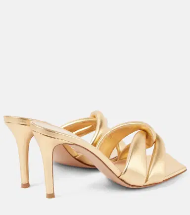 Gianvito Rossi Amour 85 metallic leather mules | Thumbnail 4