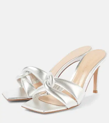 Gianvito Rossi Amour 90 metallic leather mules | Thumbnail 2